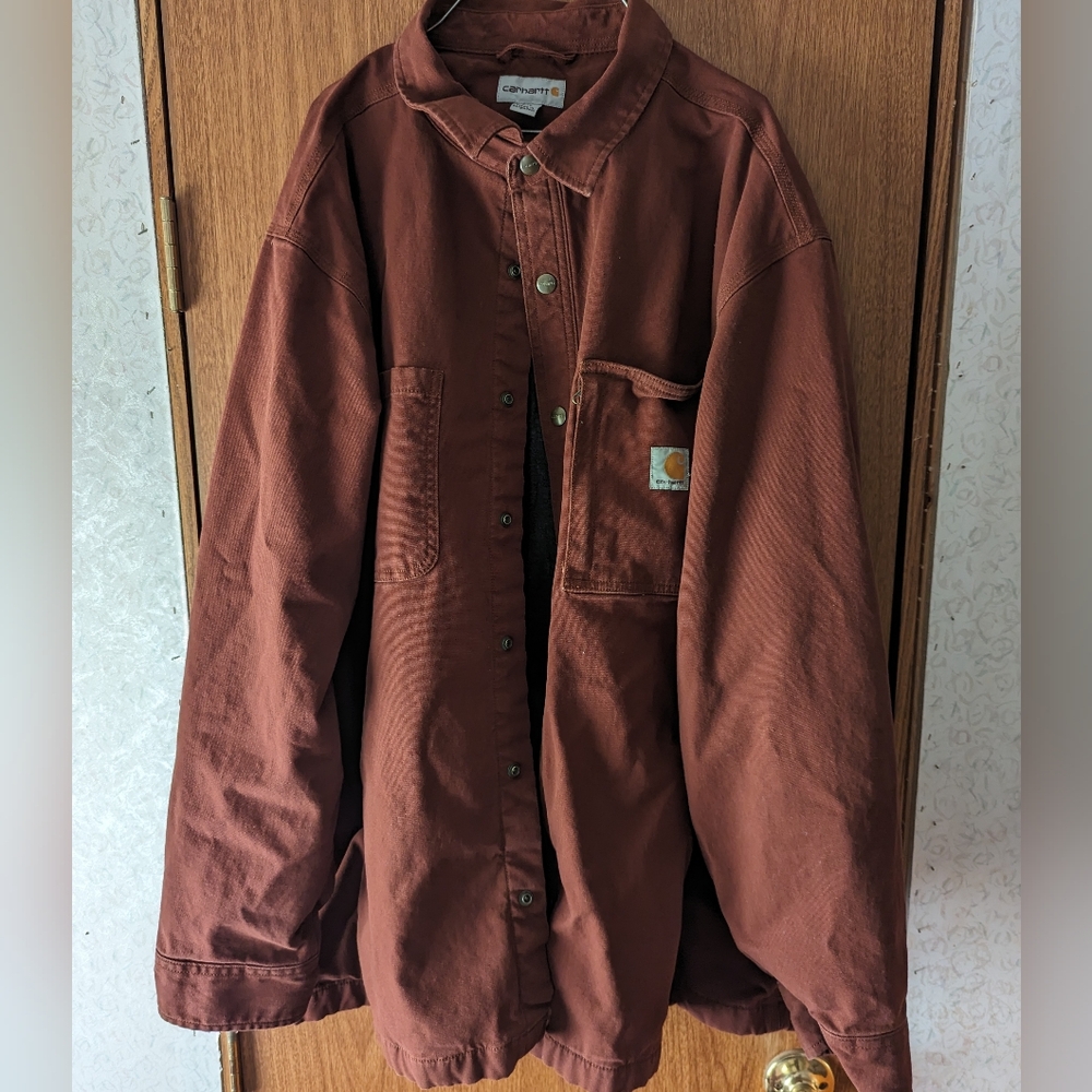 Rust-Red Fleece-Lined Carhartt Jacket